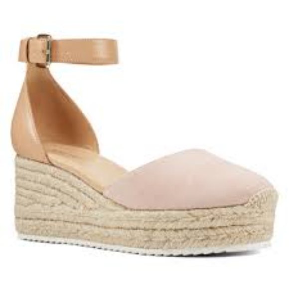 Nine West Shoes - Nine West Ariela Espadrille Wedge Sandal Beige 8.5